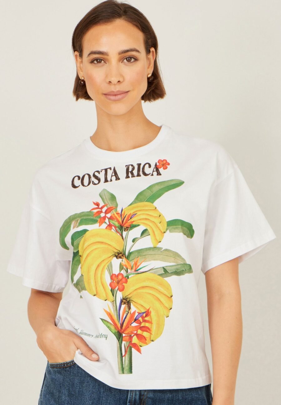 Yumi White Costa Rica Cotton T Shirt